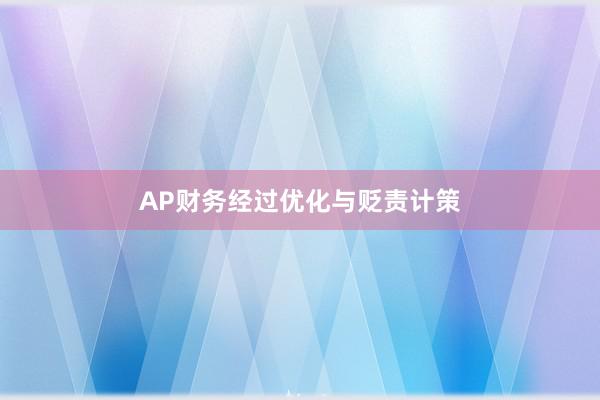 AP财务经过优化与贬责计策